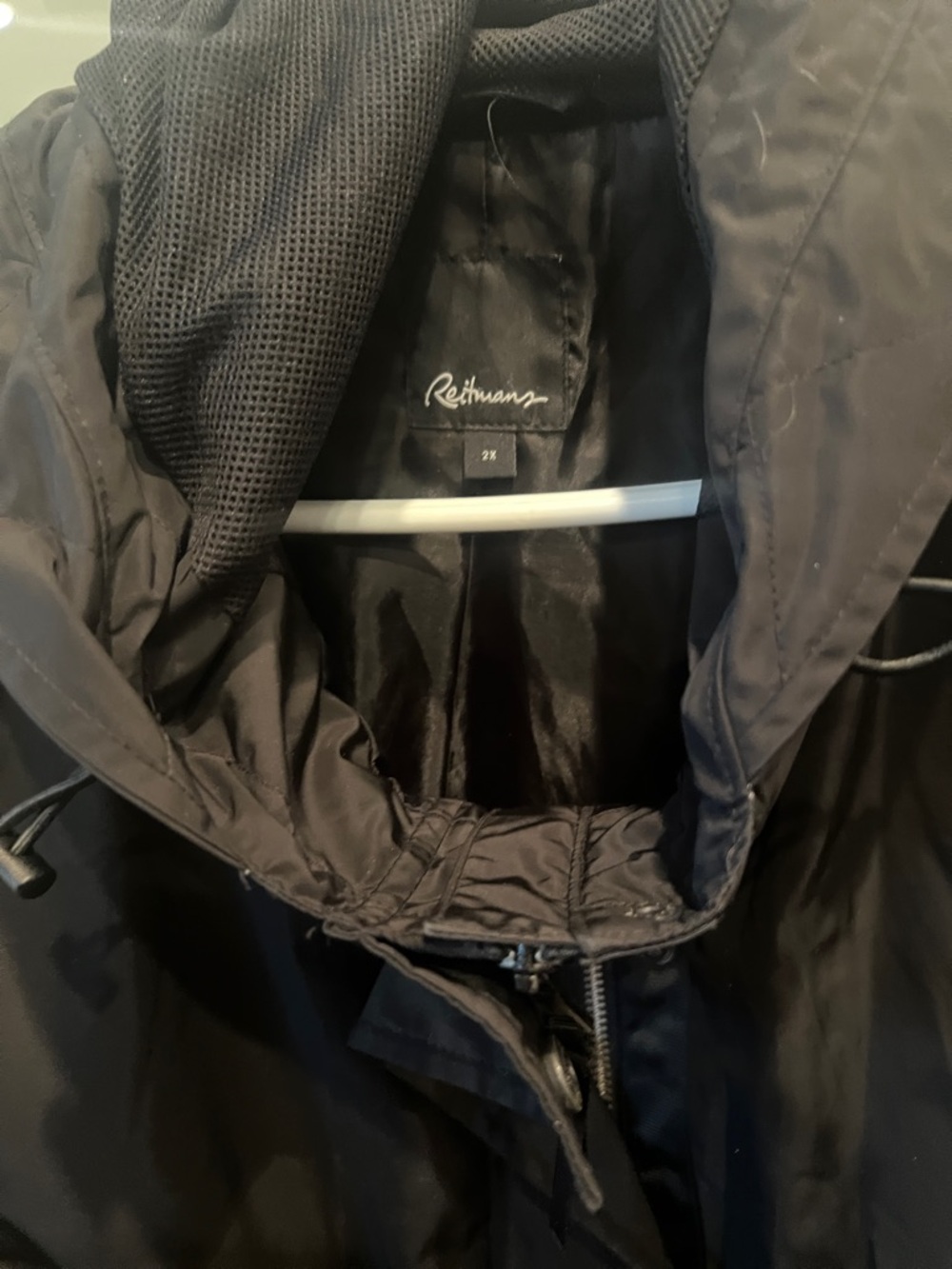 Reitmans Black Hooded Trench Coat - Picture 5 of 5